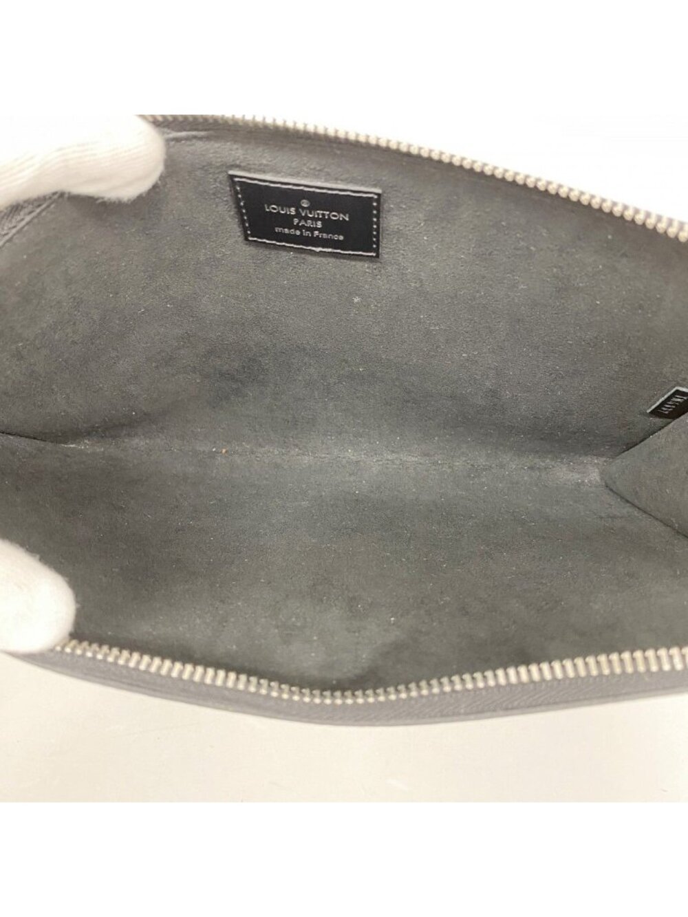Louis Vuitton Clutch Epi Essential Pochette Plat Silver Black - Picture 3 of 7